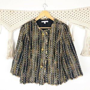 CABI #175 Paris Boucle Wool Tweed blazer Gold LG